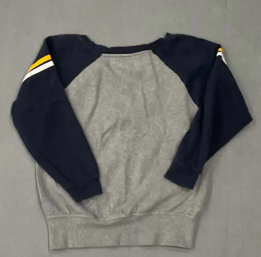 Colosseum West Virginia Mountaineers Rhinestone Raglan Crewneck Sweatshirt Lg